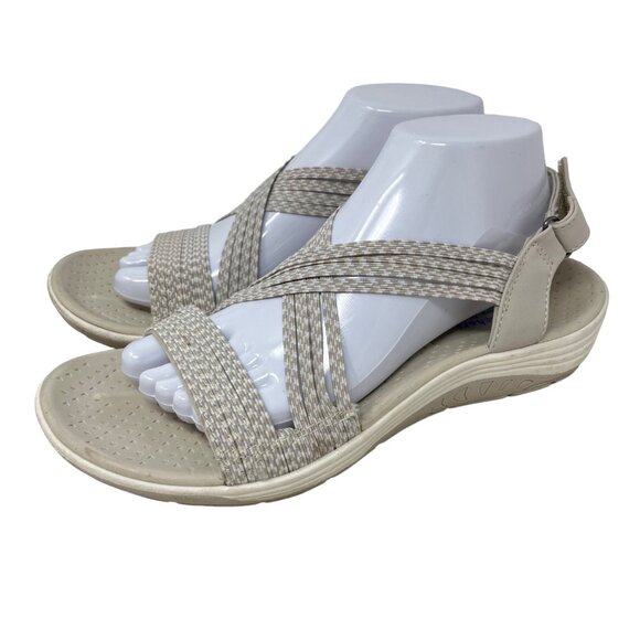 Skechers Reggae Cup Oh Snap! Sport Sandal Gray Elastic Stretch Sling Back Sandal - Picture 2 of 12